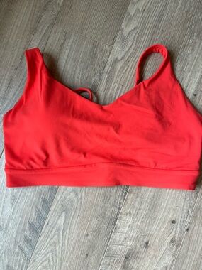 Athleta Strappy Back Sports Bra | Red Orange | A–C Cup | Size Large